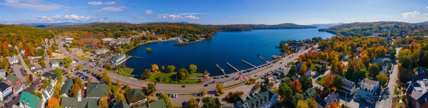 Autumn scenery overlooking New Hampshire’s Lakes Region
